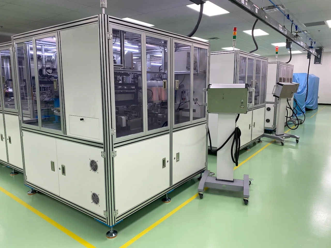 Enclosed automated smart card and RFID assembly line on the OMEC production floor